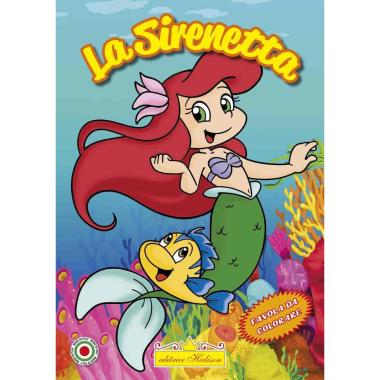 Libro da colorare con favola da leggere la sirenetta