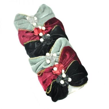 Matik con fiocco velluto fiori e perle