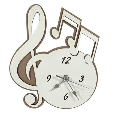 Orologio da tavolo in legno nota musicale 18x15 cm