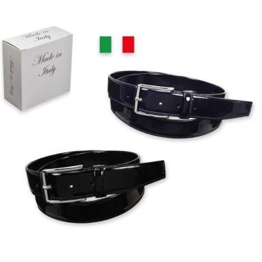 CINTURA UOMO IN PELLE "VERNICE" - MADE IN ITALY