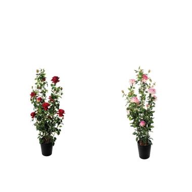 Vaso con rose 8 fiori e 15 boccioli d.24,5xh.152cm