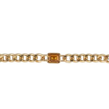 Bracciale donna con pietra ambra e maglia dorata Romeo Gigli