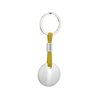 Portachiavi silver plated un anello con pendaglio tondo Bagutta