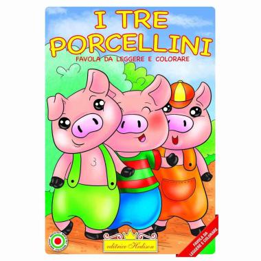 Libro favola da leggere e colorare I tre porcellini