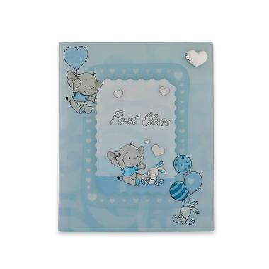 Portafoto 13x18 cm palloncino elefante e coniglio celeste