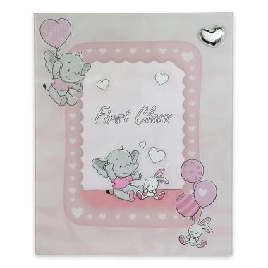 Portafoto 13x18 cm palloncino elefante e coniglio rosa