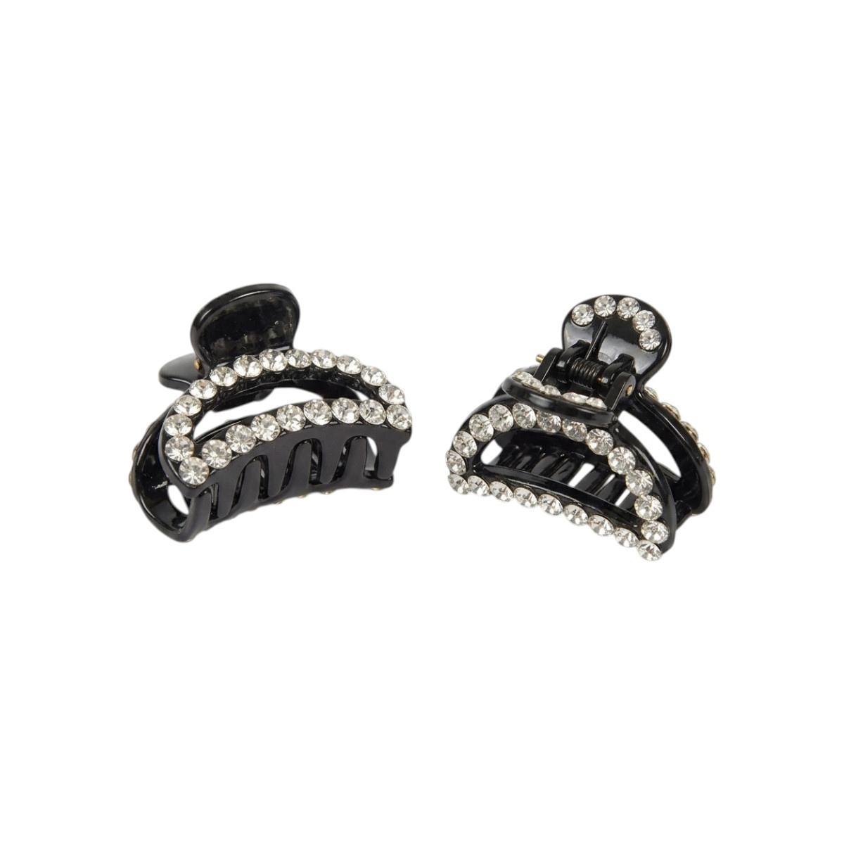 Pinza per capelli piccola nera con strass 2 pezzi Romeo Gigli