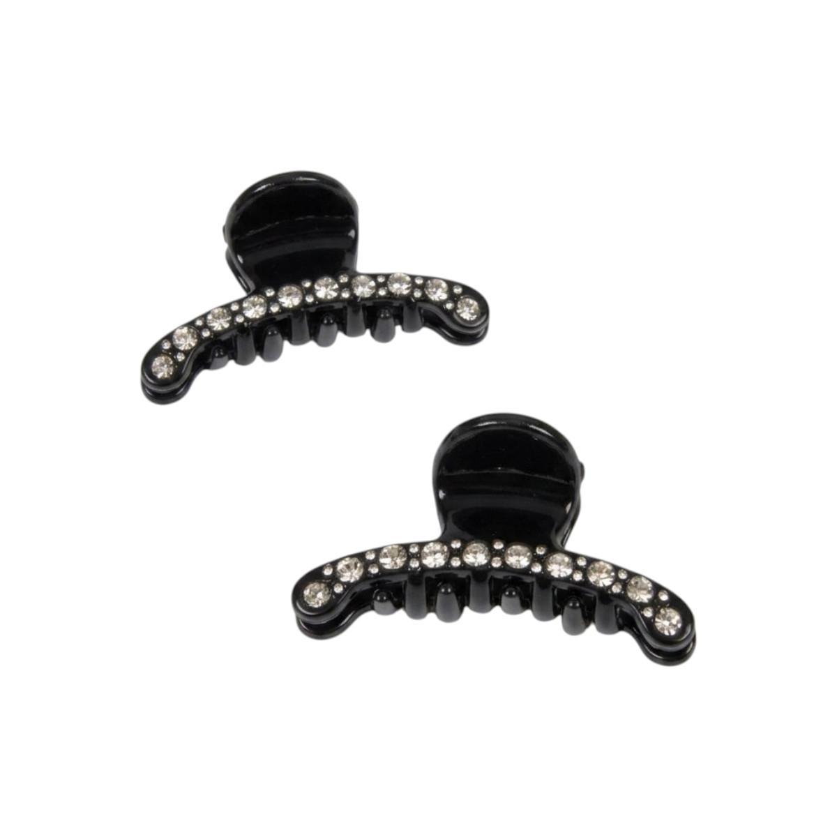 Pinza per capelli piccola nera con strass 2 pezzi Romeo Gigli