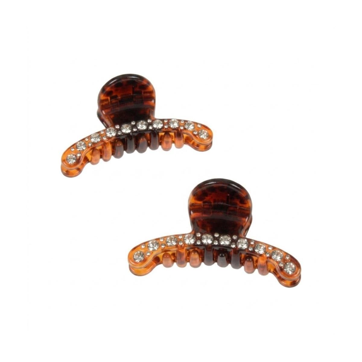Pinza per capelli piccola tartarugata con strass 2 pezzi Romeo Gigli