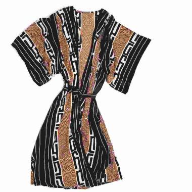 Vestitino donna Kimono lungo con fusciacca fantasia Too Chic
