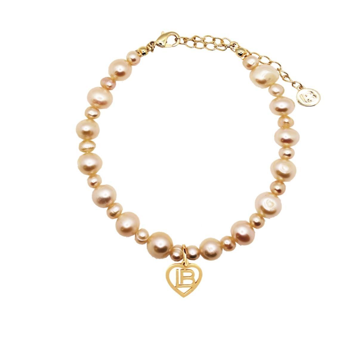 Bracciale con perle beige e pendente Laura Biagiotti