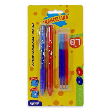 Kit 2 penne cancellabili + 3 refil colori assortiti