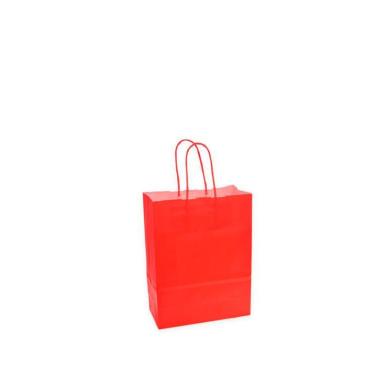Shopper in carta h.24 x l.18 x p.8 cm colore rosso