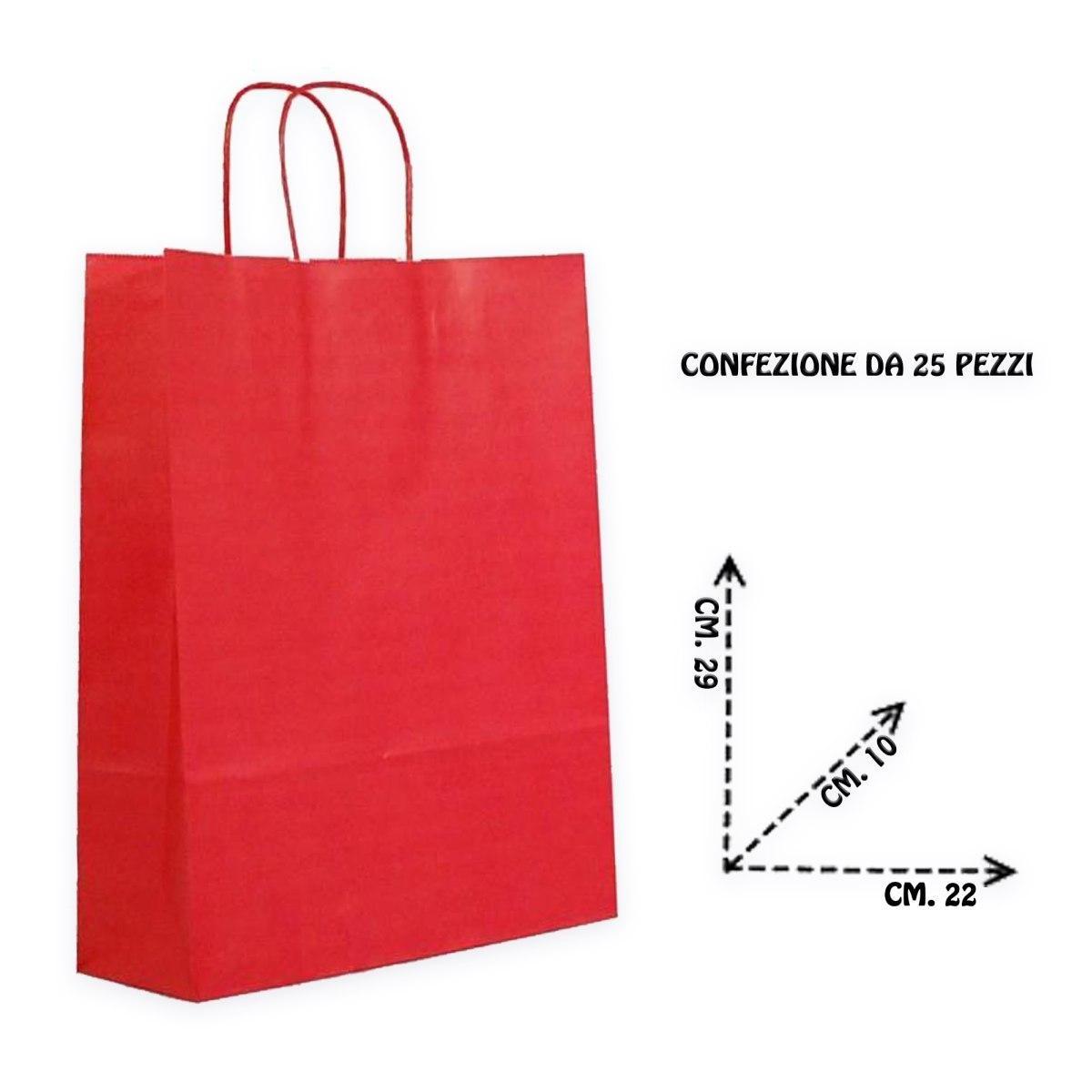 Shopper in carta h.29 x l.22 x p.10 cm colore rosso