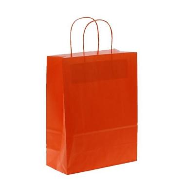 Shopper in carta colore arancione h.37 X l.27 x p.12 cm