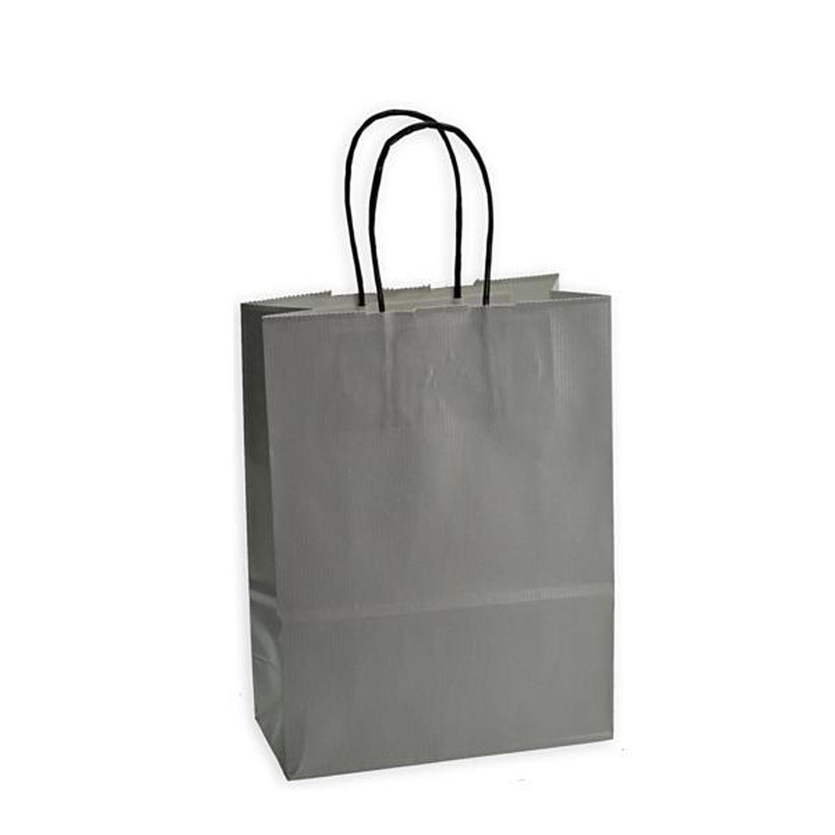 Shopper in carta h.37 x l.27 x p.12 cm colore grigio chiaro