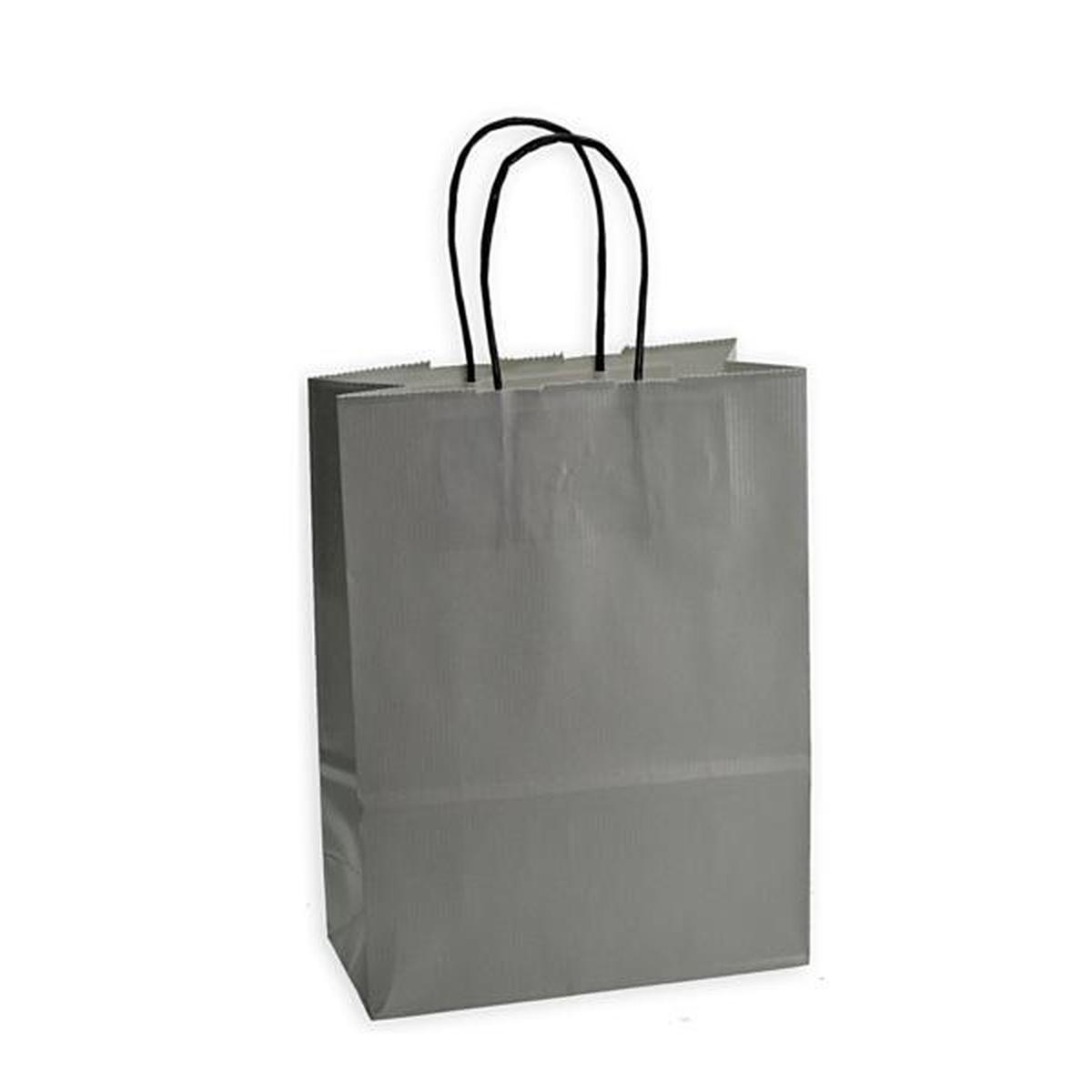 Shopper in carta h.41 x l.36 x p.12 cm colore grigio chiaro