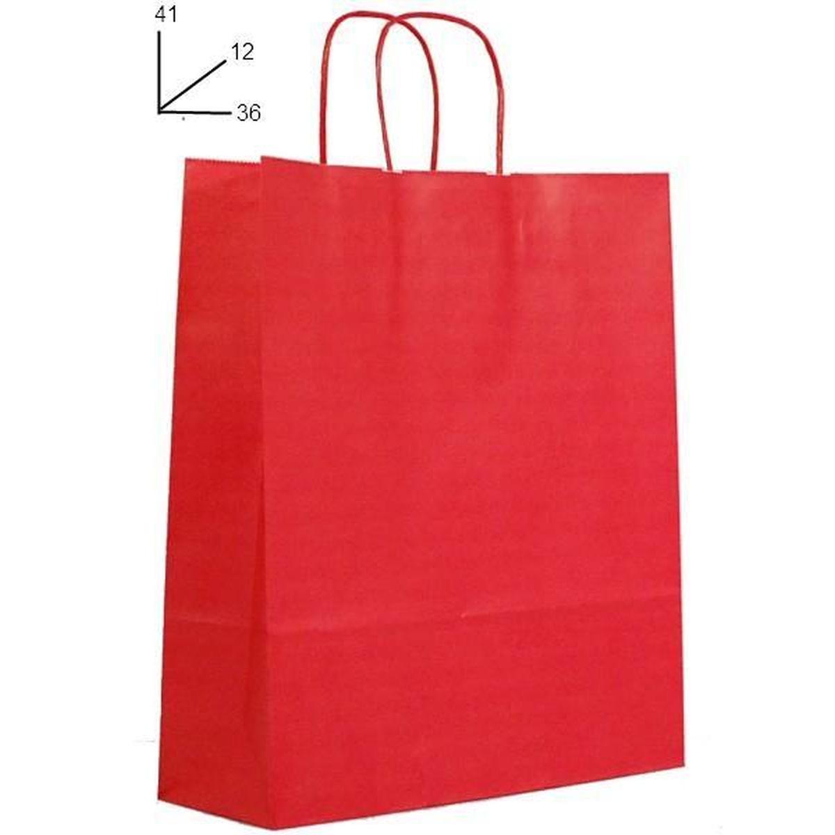 Shopper in carta h.41 x l.36 x p.12 cm colore rosso