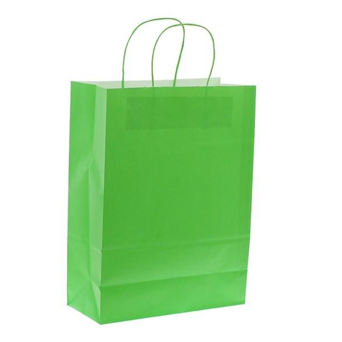 Shopper in carta verde chiaro h.41 x l.36 x p.12 cm