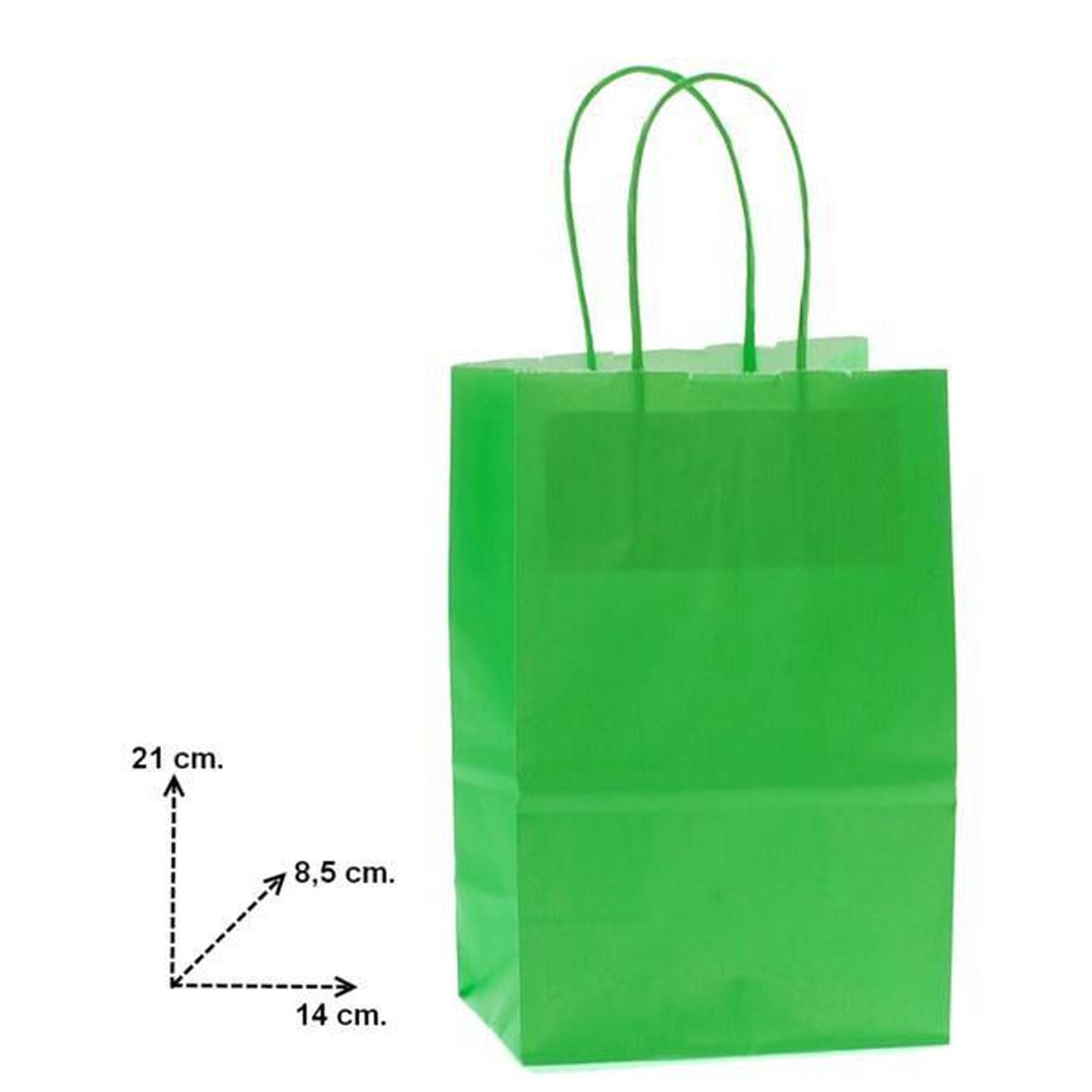 Shopper in carta colore verde chiaro h.21,5 x l.14 x p.8,5 cm