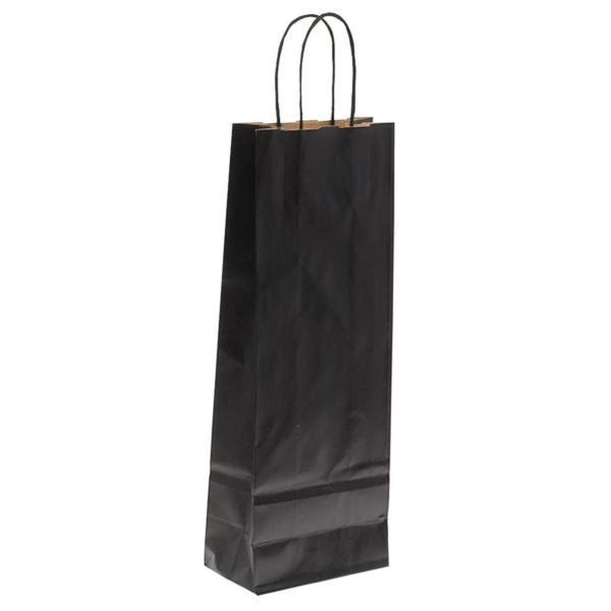 Shopper carta porta bottiglie colore nero h 39,5 x l 14 xp 8,5