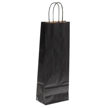Shopper carta porta bottiglie colore nero h 39,5 x l 14 xp 8,5