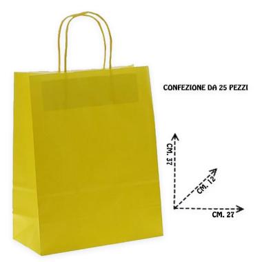 Shopper in carta colore giallo h.37 x l.27 x p.12 cm