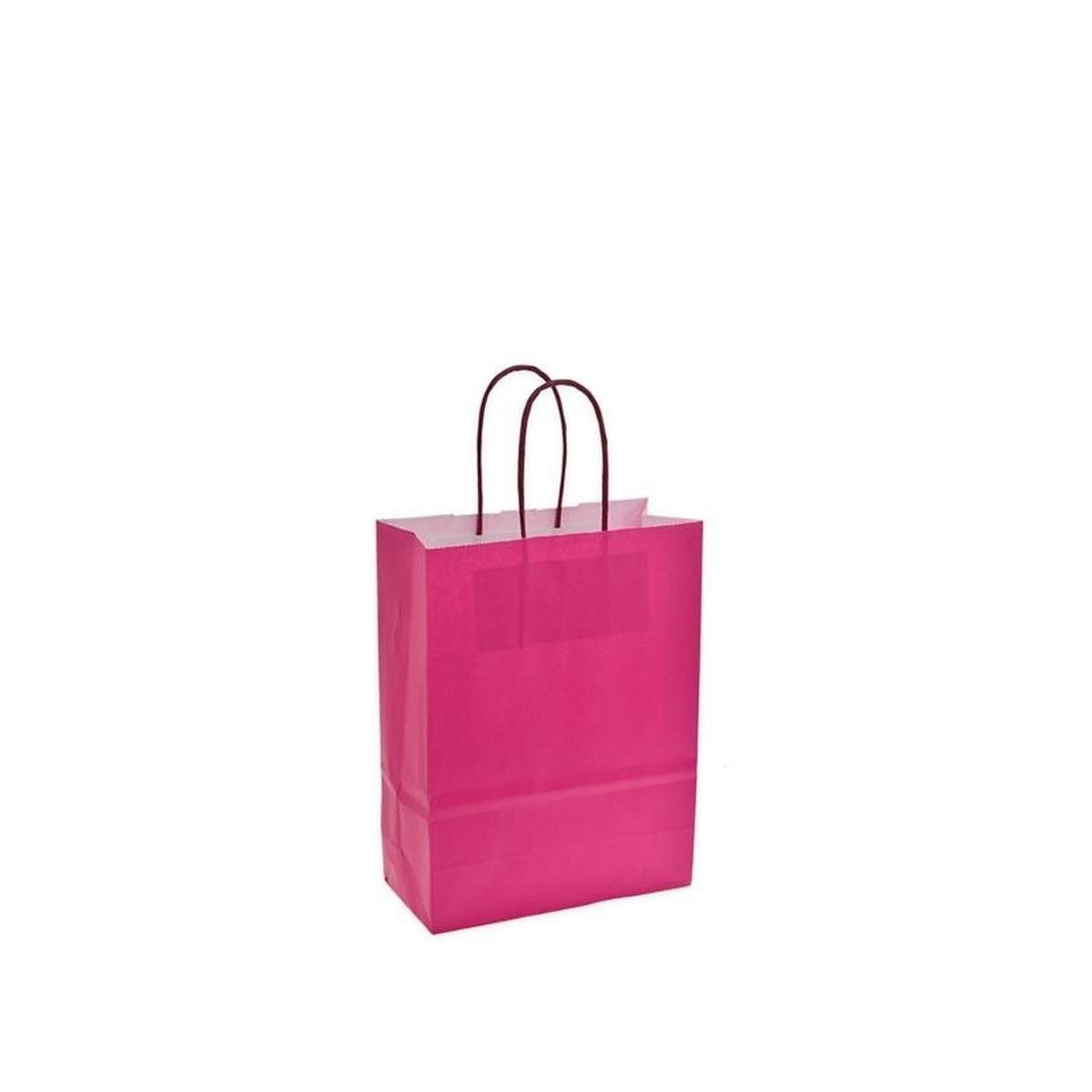 Shopper in carta colore fucsia h.21,5 x l.14 x p.8,5 cm