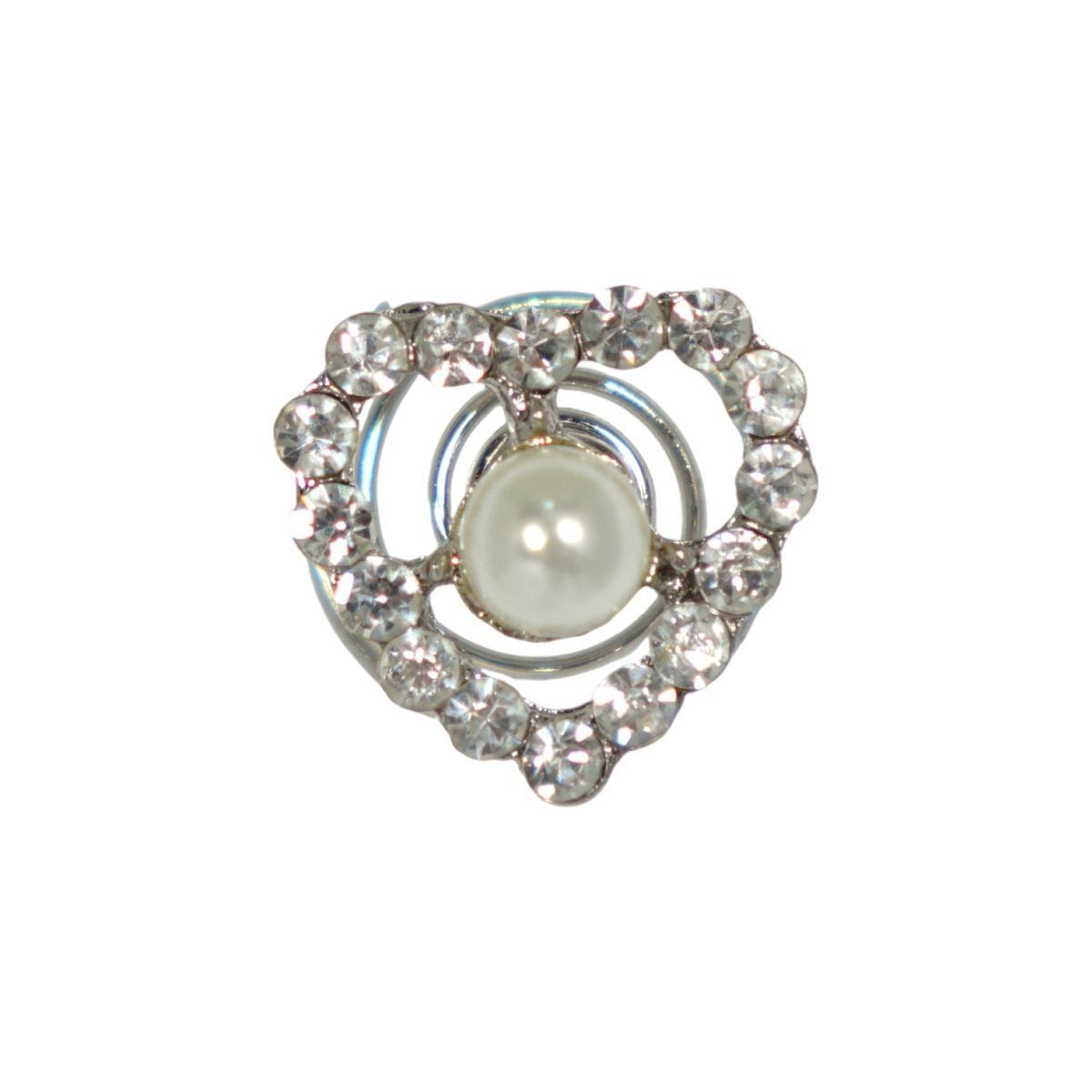 Spirale cuore strass con perla metallo senza nichel Lillà