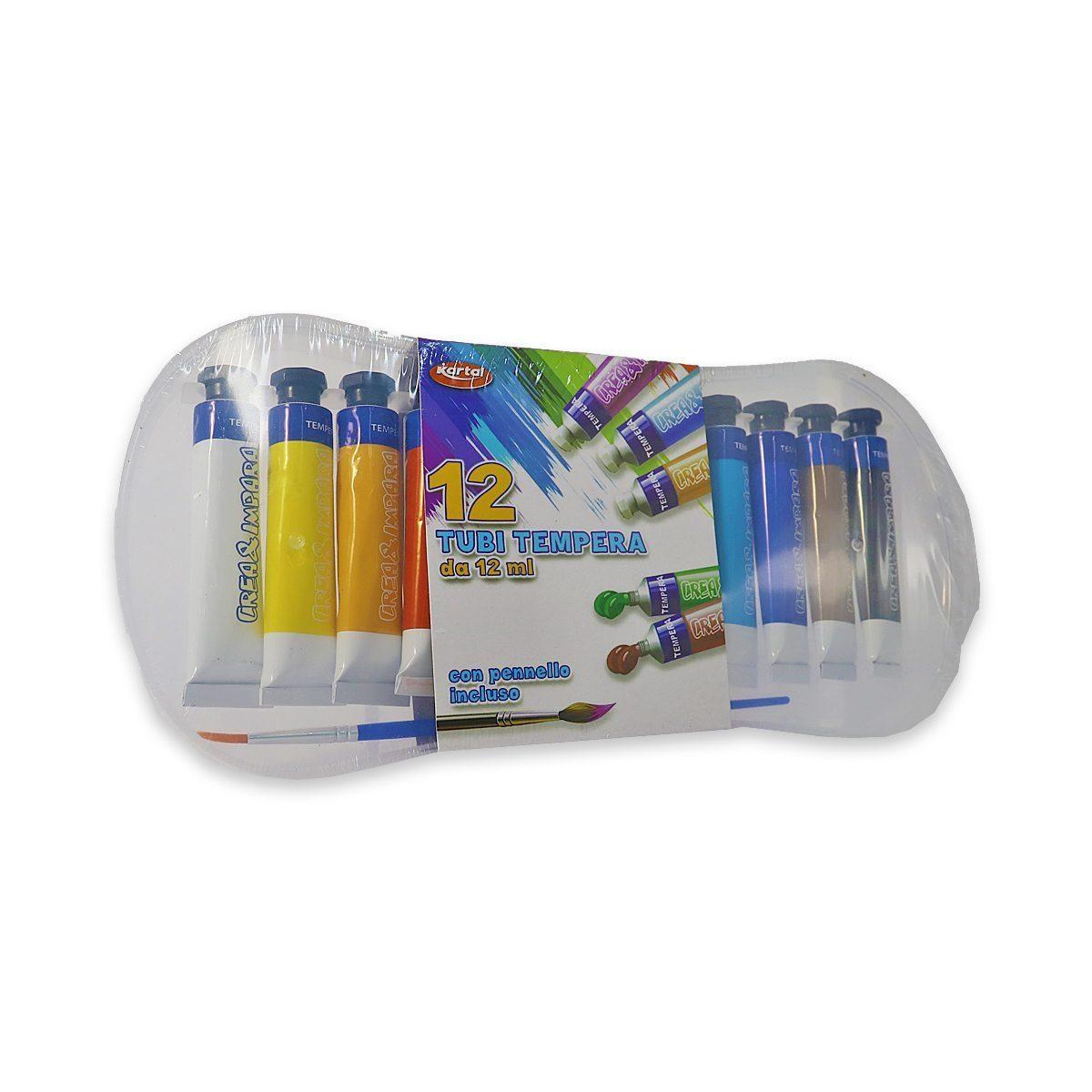 Tempera in tubo astuccio da 12 pz.