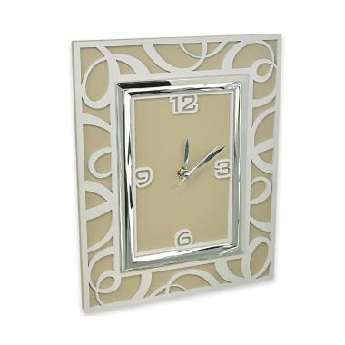 Orologio 10x15 traforato cerchi bianco e torttora