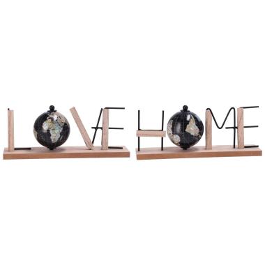 Decorazione in mdf con mappamondo 28x7xh.11,5cm