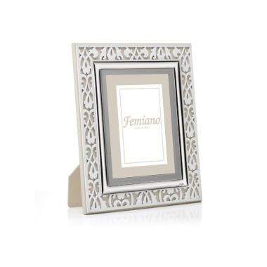 Cornice 20x25 traforata cerchi bianco e tortora
