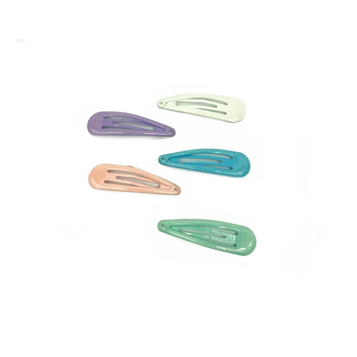 Fermaglio clic clac per capelli 5 cm glitter Le Kikke