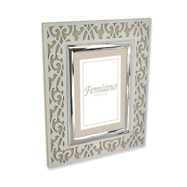 Cornice 15x20 traforato barocco bianco e tortora