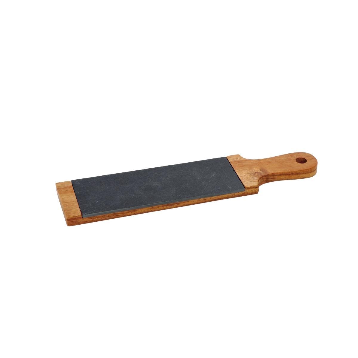 Tagliere rettangolare in ardesia e legno 34,5 x 7,5 cm