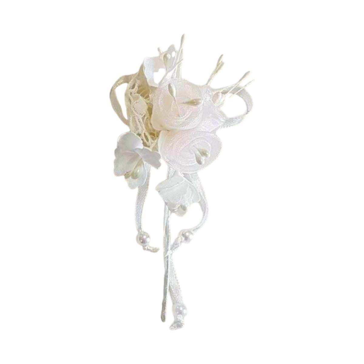 Filo pieghievole avorio con fiori + pendente in poliestere Lillà