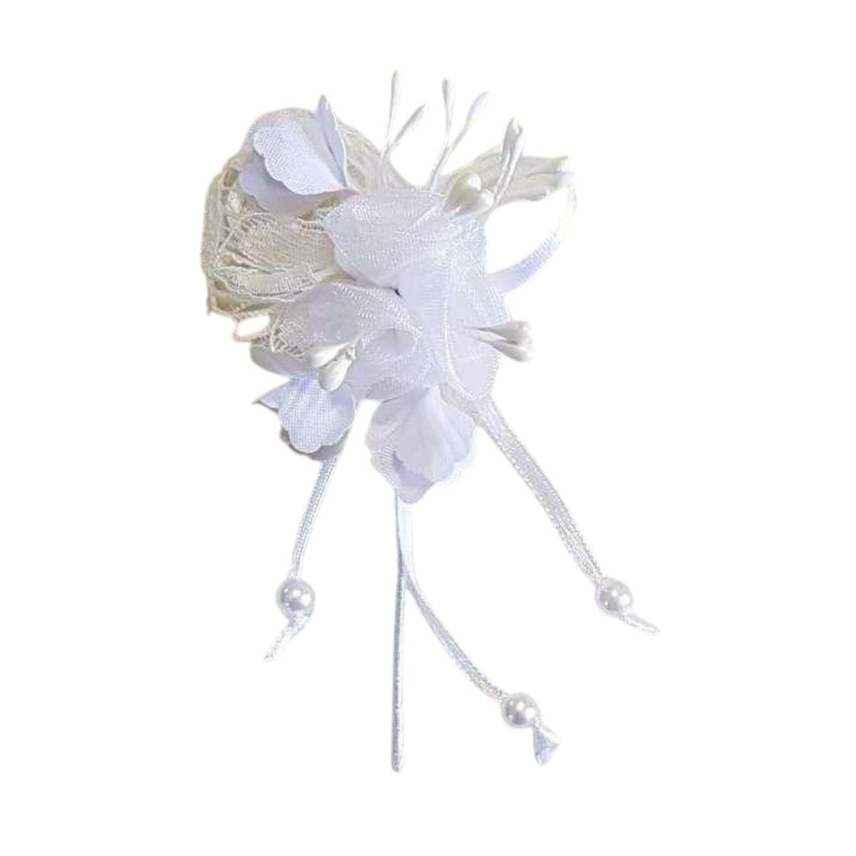 Filo pieghievole bianco con fiori + pendente poliestere Lillà