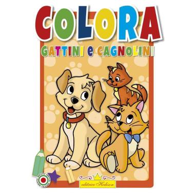 Libro da colorare colora Gattini e Cagnolini