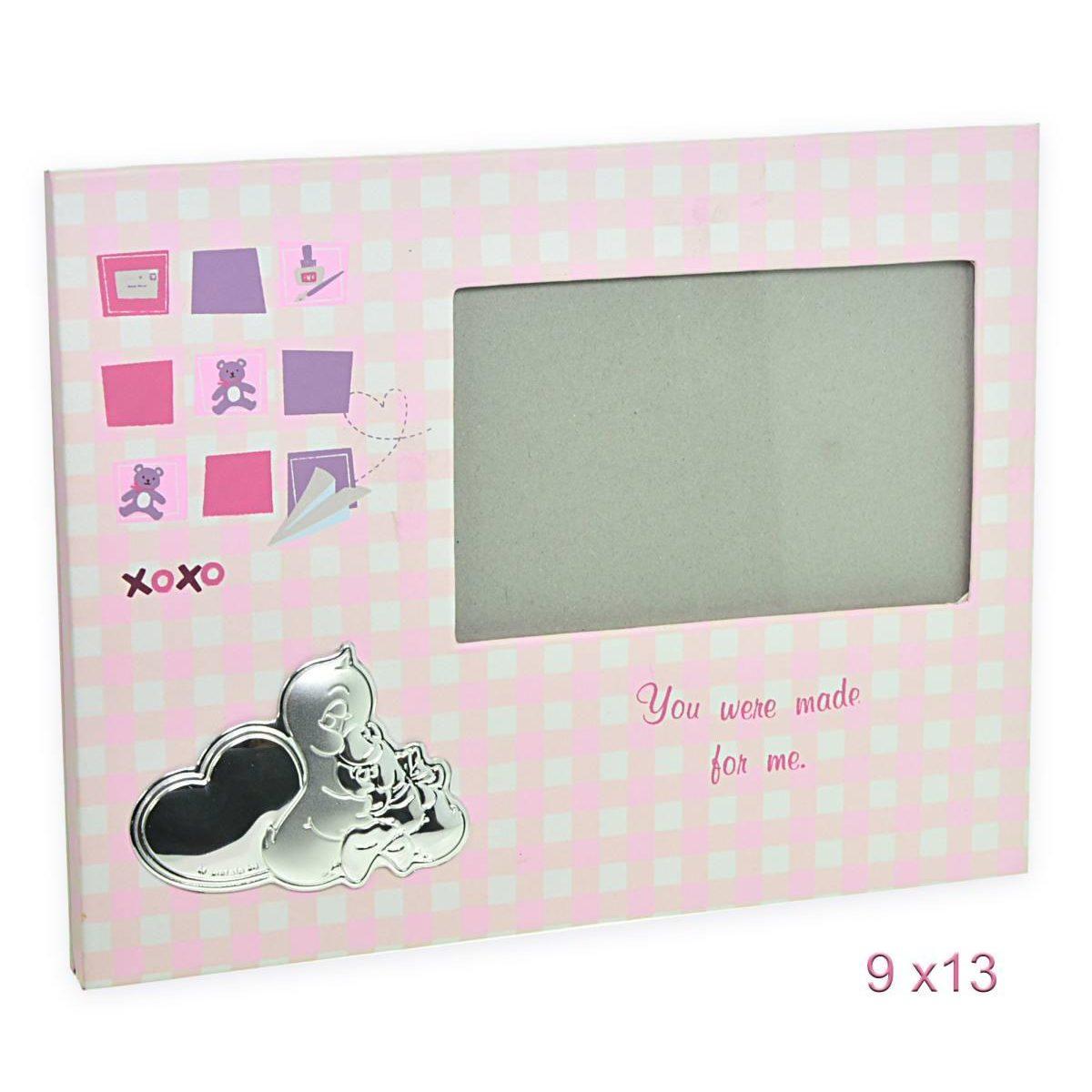 Portafoto con placca 9x13 cm pelle