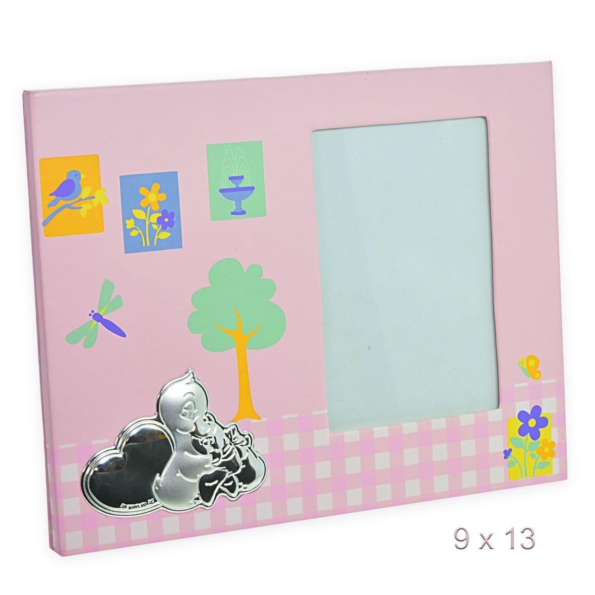 Portafoto con placca 9x13 cm pelle