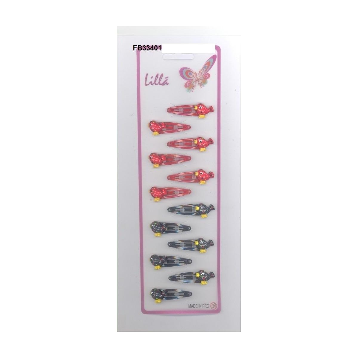 Clic clac cm4 c/uccellino rosso/blu metallo senza nichel, plastica