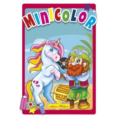 Minicolor 15x21 cm libro da colorare pupazzi, unicorni e pirati