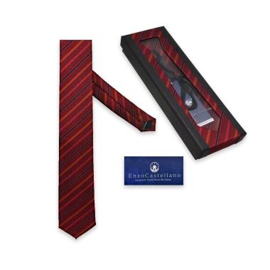 Cravatta 5,5x148 regimental in box 100% poliestere enzo castellano