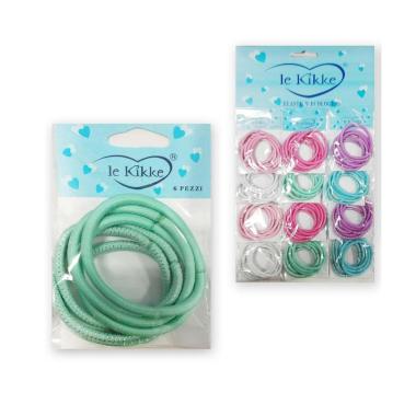 Elastico glitterato colori pastello su card 12 buste da 6pz