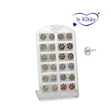 Orecchini fiore styrass card pz 12