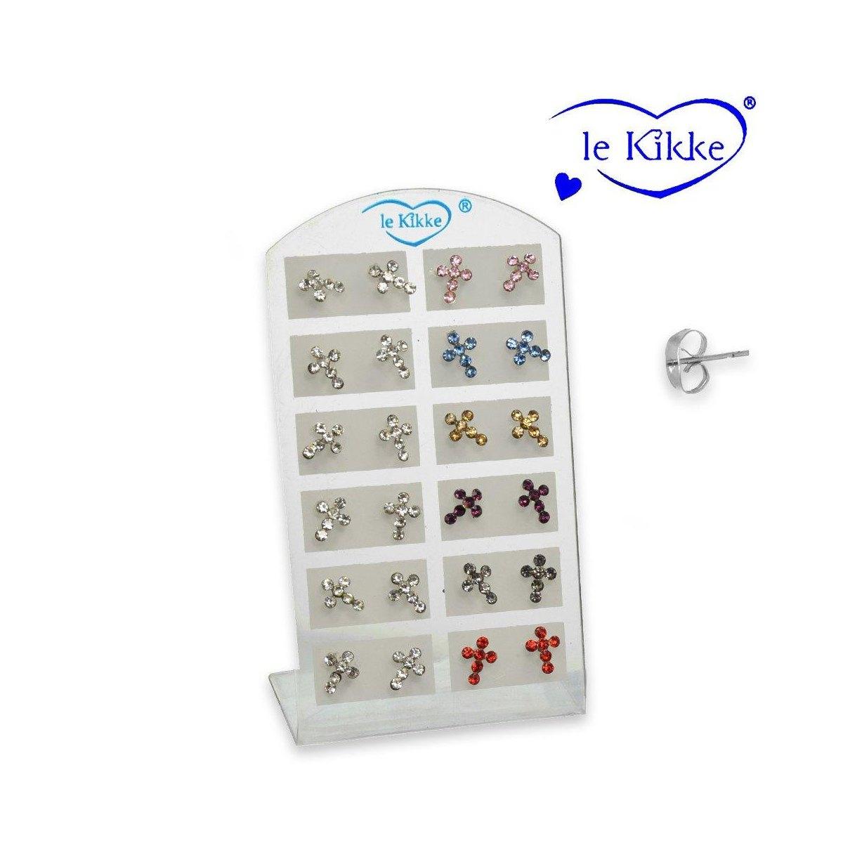 Orecchini croce strass card da 12 paia